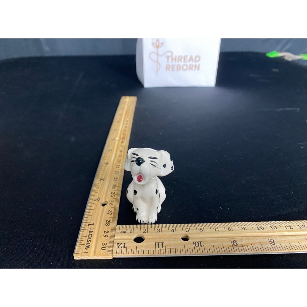 Vintage Ceramic Miniature Dog Figurine Dalmatian Puppy‎ Collectible Decor Cute